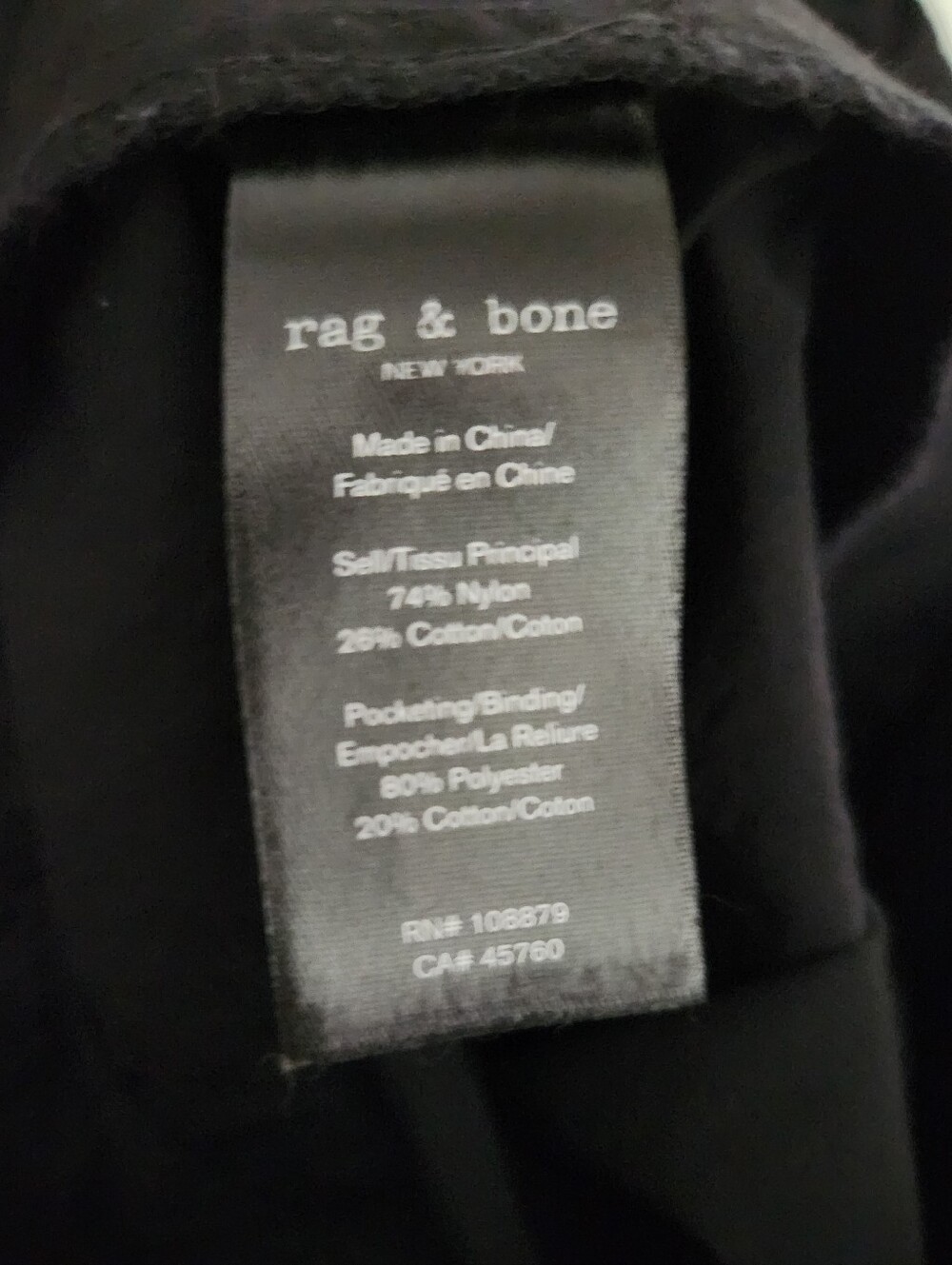 rag & bone Claire Taffeta Women's Black Cargo Pants Elastic Waist & Leg Sz Large - Picture 6 of 8